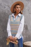 Tribal pattern sleeveless sweater