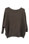 Pull taupe en tricot 