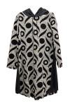 Gray sweater dress with abstract pattern