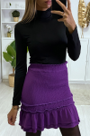 Pretty gathered lilac skirt with flounce.