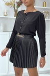 Black blouse with golden buttons