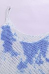 Sky Blue Tie Dye Print Knit Tank Top
