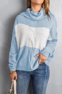 Pull en maille bleu coupe ample