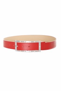 Red belt buckle with rhinestones