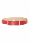 Red belt buckle with rhinestones