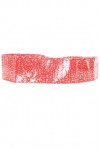 Light red belt with star pattern and rectangular buckle. stars