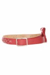 Red belt with pouch Closing