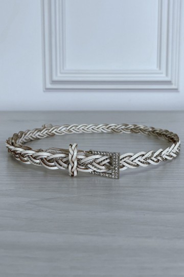 Thin beige belt braided in imitation with oak.