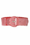 Red elastic waistband with print