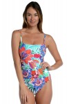 Multicolored 1-piece swimsuit