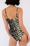 Leopard Lace up One-piece Swimwear