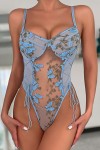 blue Butterfly pattern bodysuit