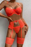 Sexy lingerie set in orange lace