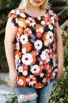 Blusa floral multicolor talla grande