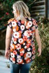 Plus size multicolored floral blouse