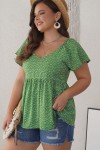 Plus size green top