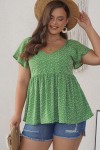 Plus size green top