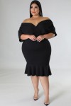 Plus Size Black Bodycon Dress