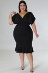 Plus Size Black Bodycon Dress