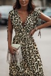 Vestido largo de leopardo