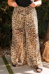 Pantalones con estampado de leopardo de talla grande