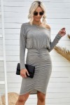 Gray dress with long sleeves