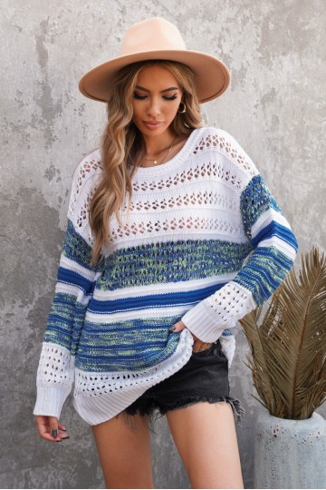 Blue Crochet Sweater