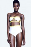 White and yellow 2-piece swimsuit