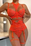 Orange lace sexy lingerie set