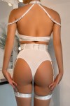Strappy white lingerie set