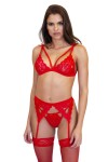Red 3 piece lingerie set