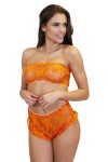 Orange lace lingerie set