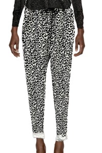 Black and white leopard print pants