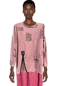 Long pink sweater