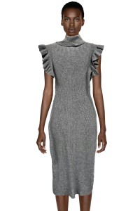 Grey Mid-length fitted dress