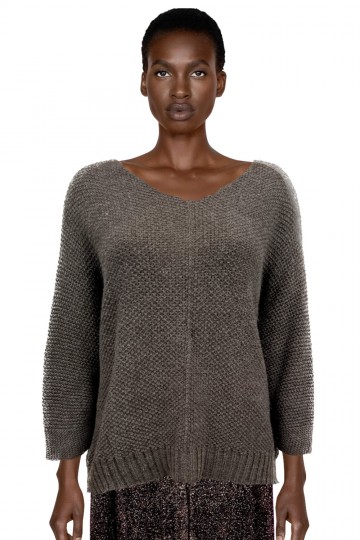 Pull taupe en tricot