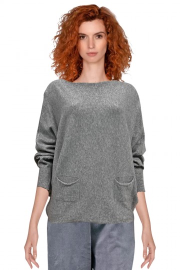 Suéter de manga larga gris claro