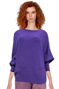 Pull  oversize à manches longues violet