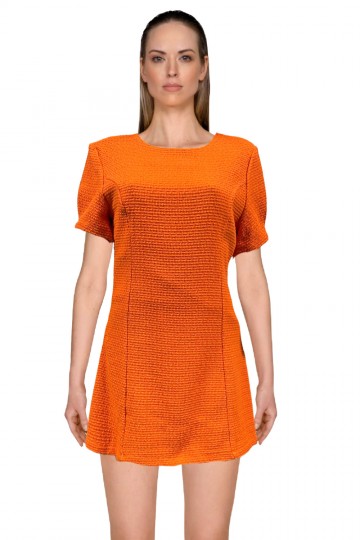 Orange Short Sleeve Dress