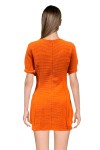 Robe à manches courtes orange