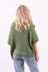 Green poncho with fringes