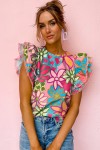 Multicolor blouse with floral print