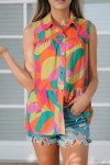 Multicolor sleeveless blouse