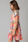 Multicolored flared dress