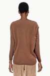 Brown sweater with three quarter sleeves