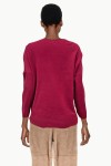 Burgundy sweater with three quarter sleeves