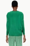 Green sweater with three quarter sleeves