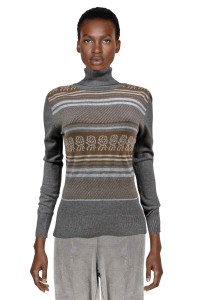 Grey Basic striped patterned jumper