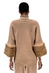 Beige sweater with puffy sleeves