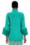 turquoise Sweater with puffy sleeves